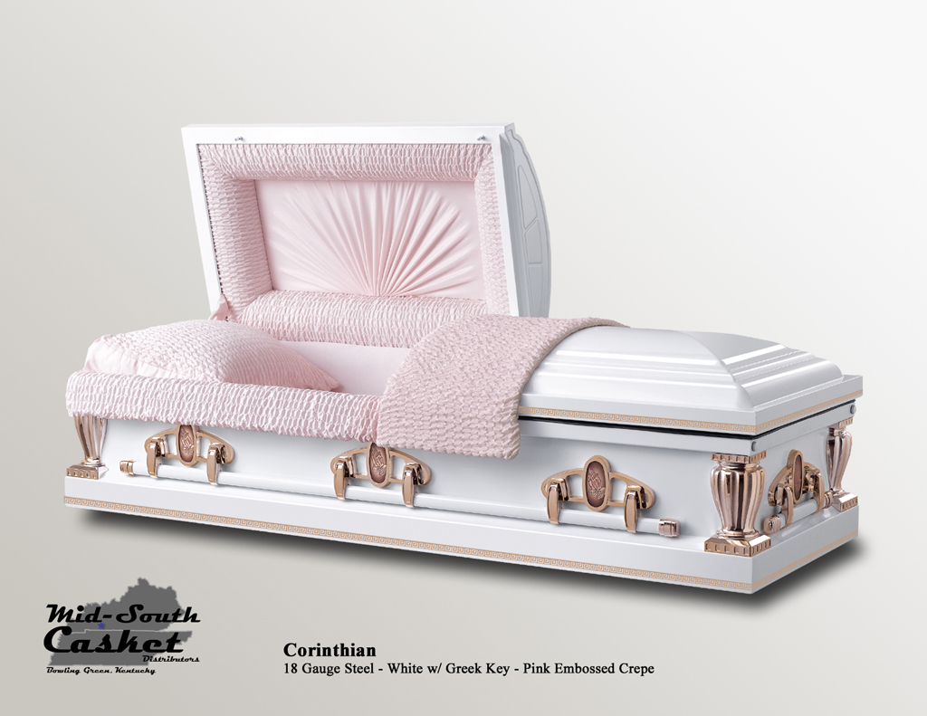 Corinthian White Pink w Greek Key